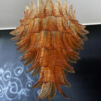 Amber Leaf Cascade Chandelier Glass lighting by Bling Lighting Studio
