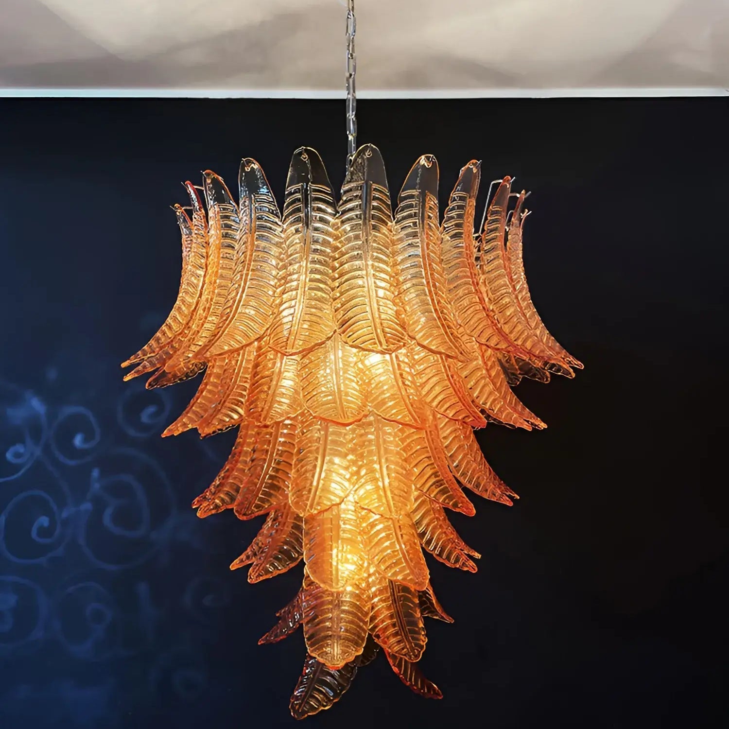 Luxury Amber Leaf Cascade Chandelier additional product view