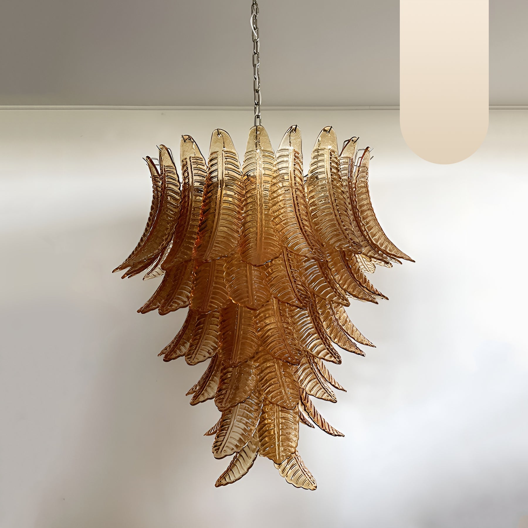 Amber Leaf Cascade Chandelier Glass lighting by Bling Lighting Studio
