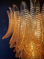 Amber Leaf Cascade Chandelier Glass lighting by Bling Lighting Studio