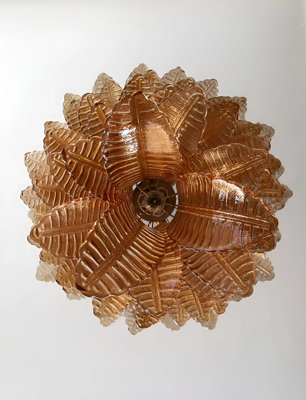 Amber Leaf Cascade Chandelier Glass lighting by Bling Lighting Studio