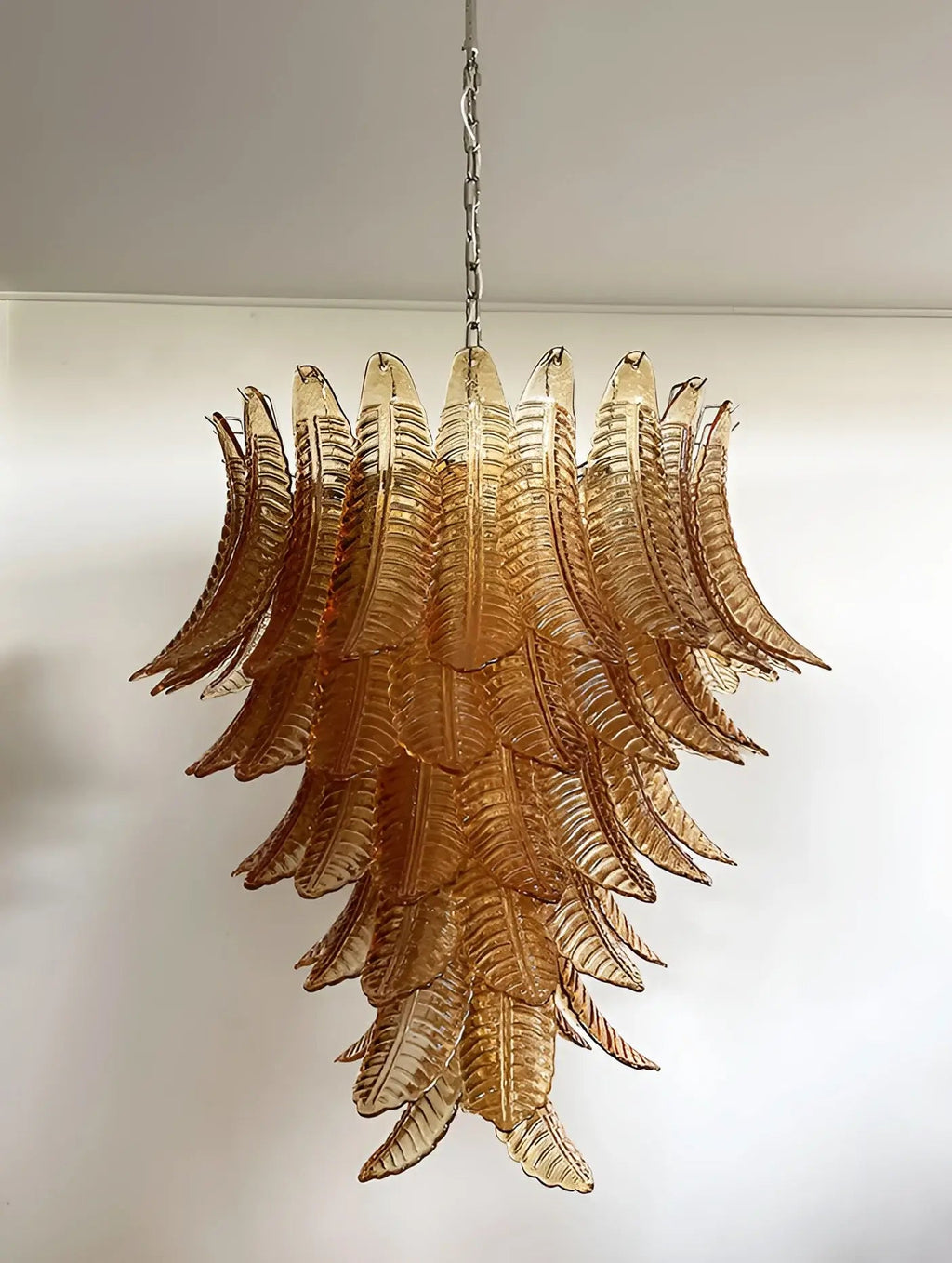 Amber Leaf Cascade Chandelier Glass lighting by Bling Lighting Studio