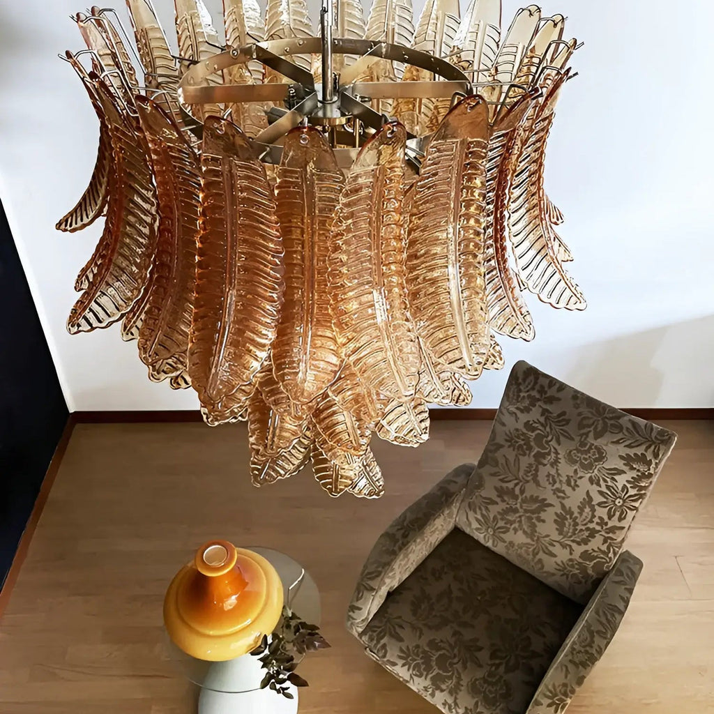 Luxury Amber Leaf Cascade Chandelier product image