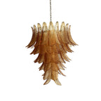 Amber Leaf Cascade Chandelier Glass lighting by Bling Lighting Studio