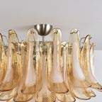 Amber Petal Glass Ceiling Lamp Glass lighting by Bling Lighting Studio