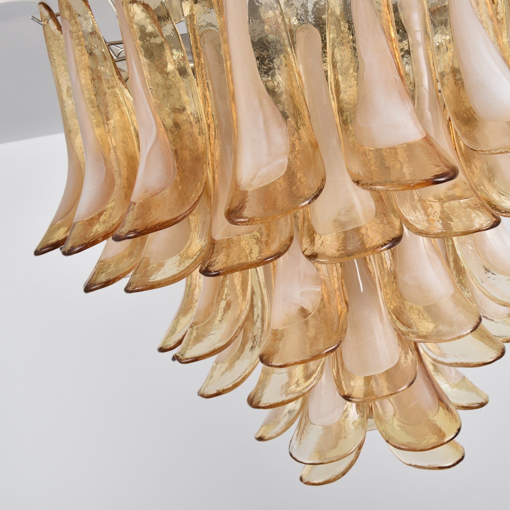Amber Petal Glass Ceiling Lamp Glass lighting by Bling Lighting Studio