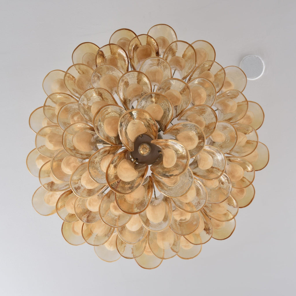 Amber Petal Glass Ceiling Lamp Glass lighting by Bling Lighting Studio