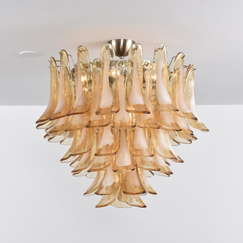 Amber Petal Glass Ceiling Lamp Glass lighting by Bling Lighting Studio