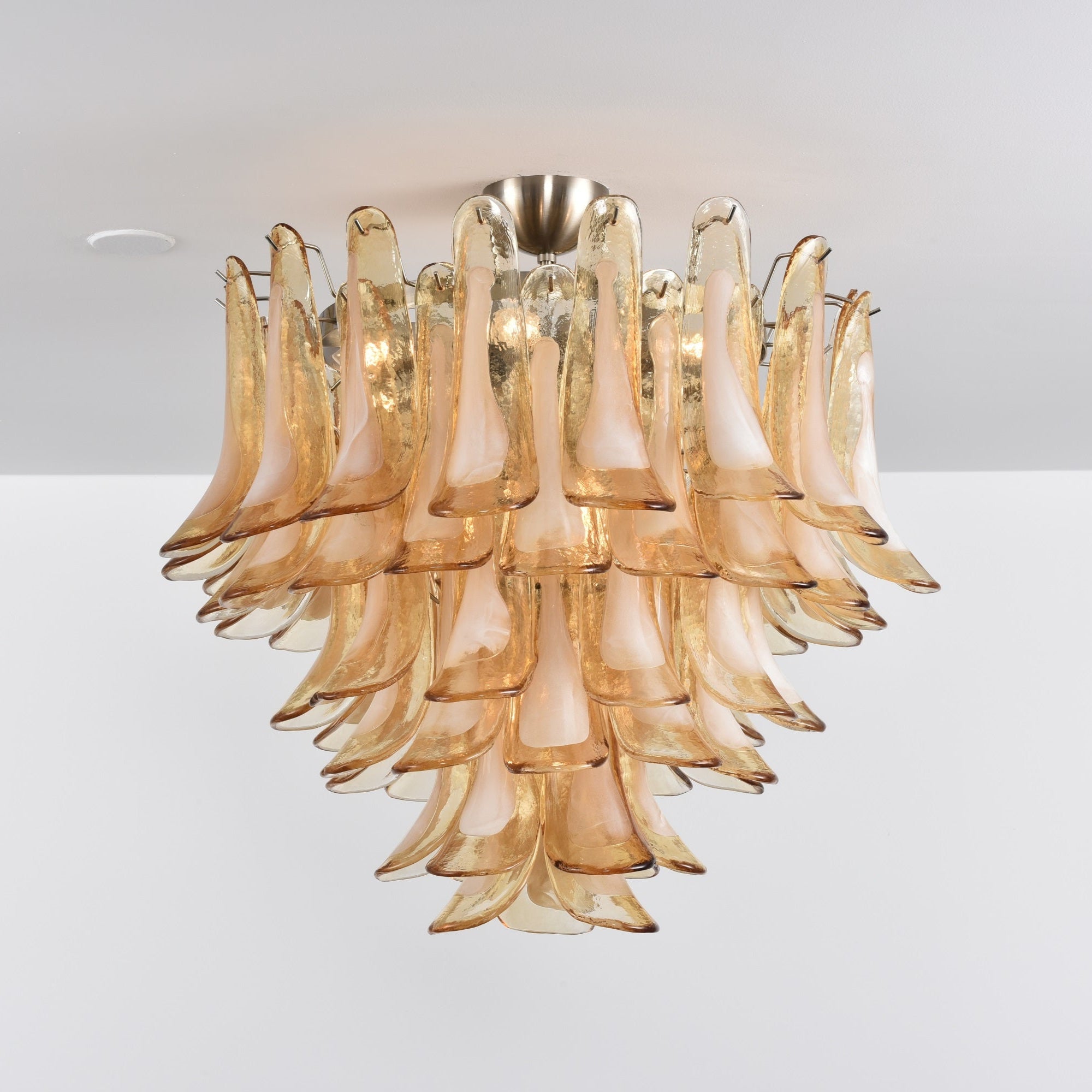 Amber Petal Glass Ceiling Lamp Glass lighting by Bling Lighting Studio