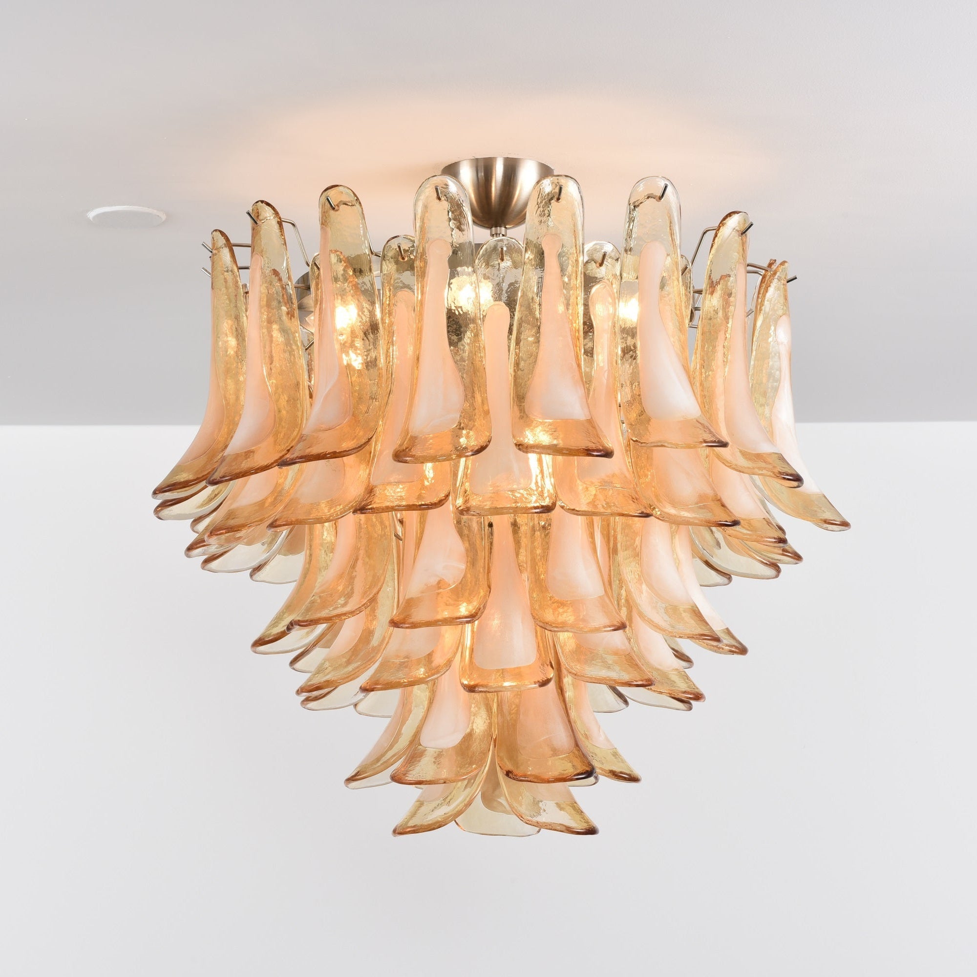 Amber Petal Glass Ceiling Lamp Glass lighting by Bling Lighting Studio