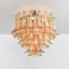 Amber Petal Glass Ceiling Lamp Glass lighting by Bling Lighting Studio