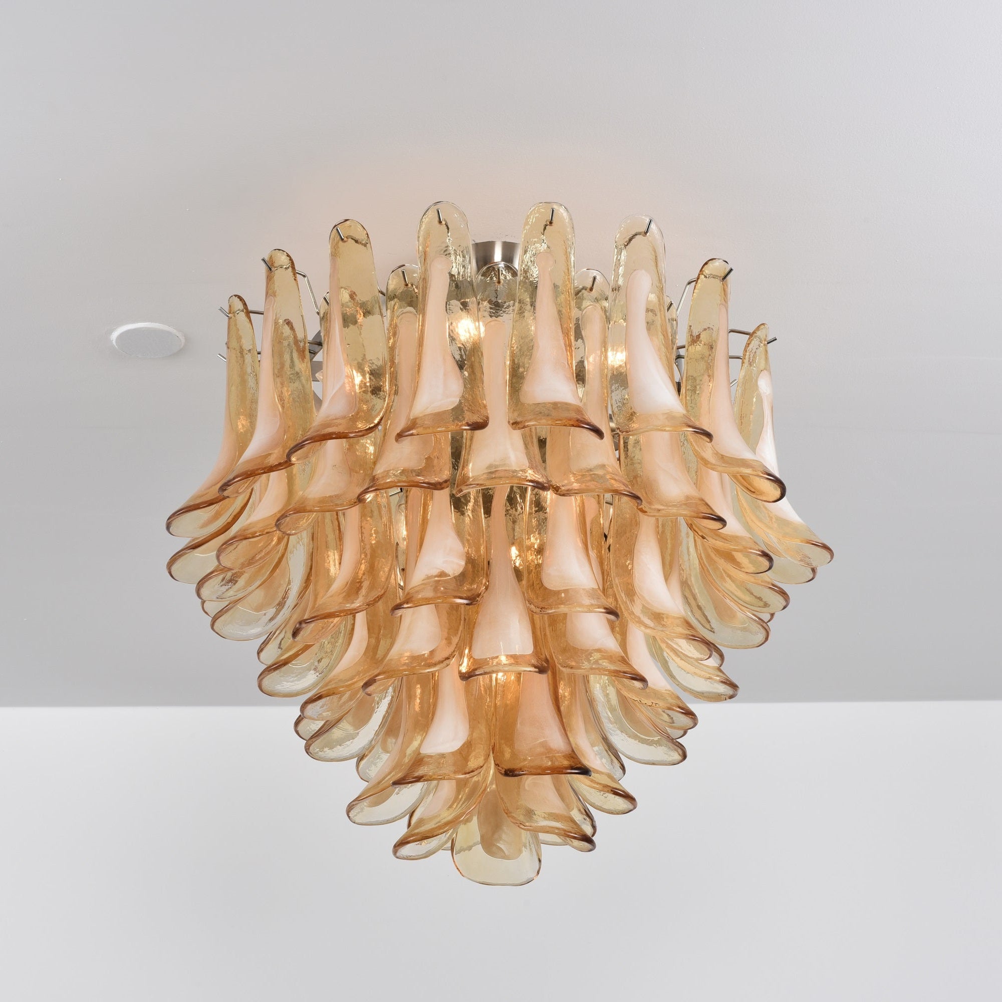 Amber Petal Glass Ceiling Lamp Glass lighting by Bling Lighting Studio