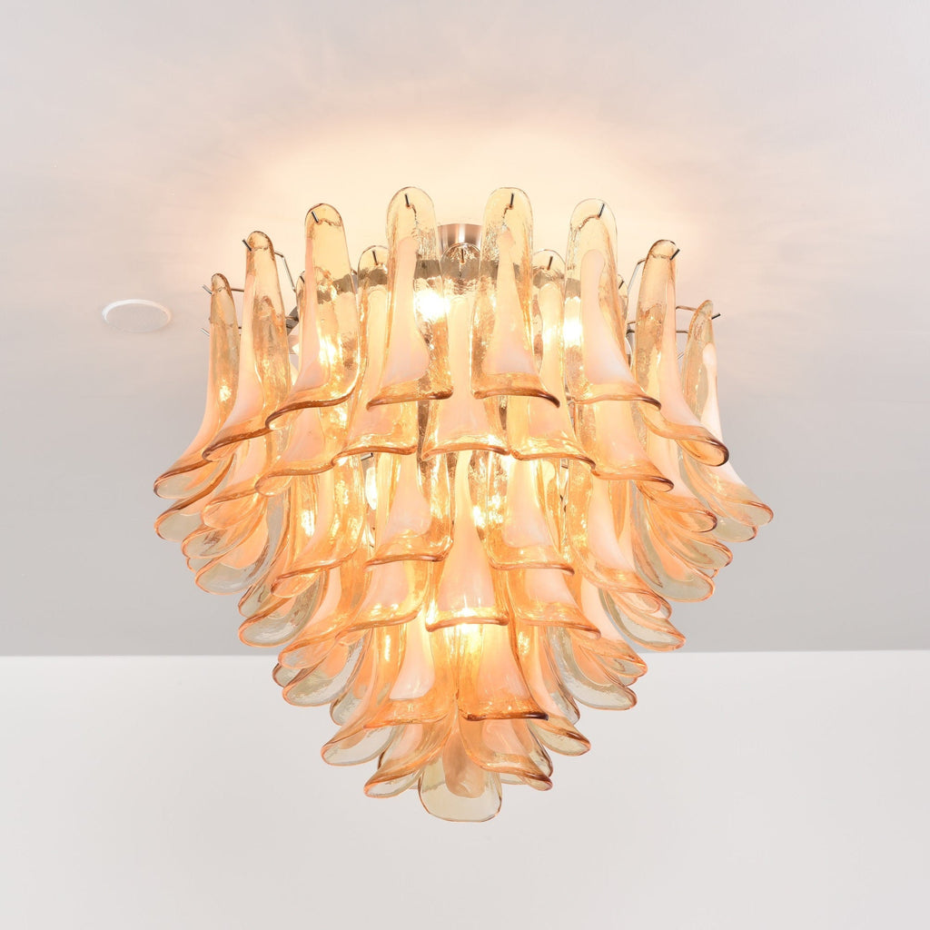 Amber Petal Glass Ceiling Lamp Glass lighting by Bling Lighting Studio