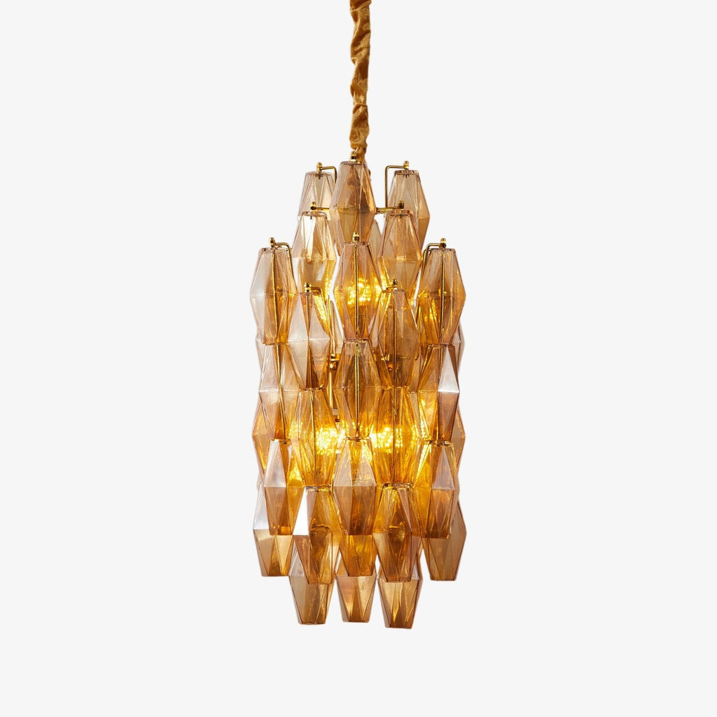 Amber Prism Long Chandelier Glass lighting by Bling Lighting Studio