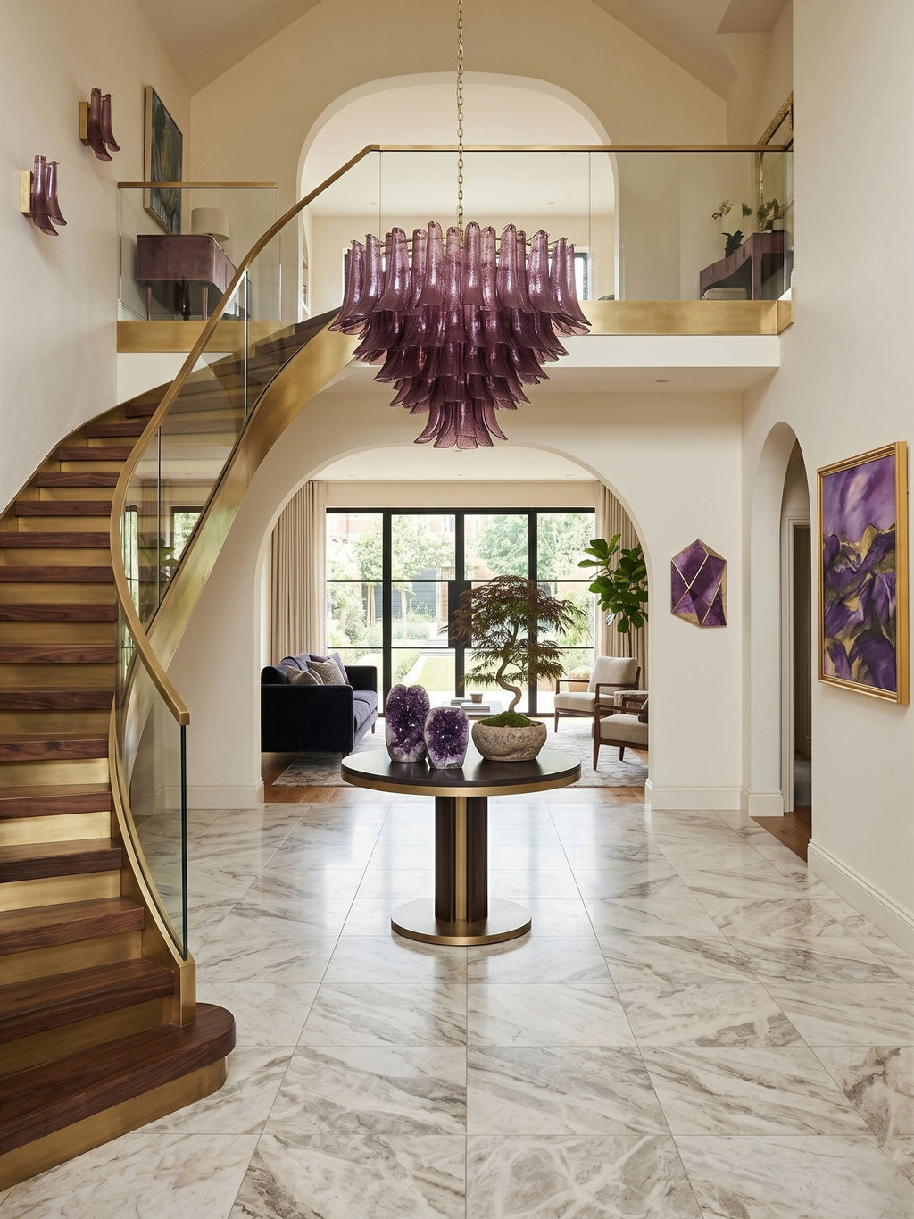 Amethyst Bloom Chandelier Glass lighting by Bling Lighting Studio