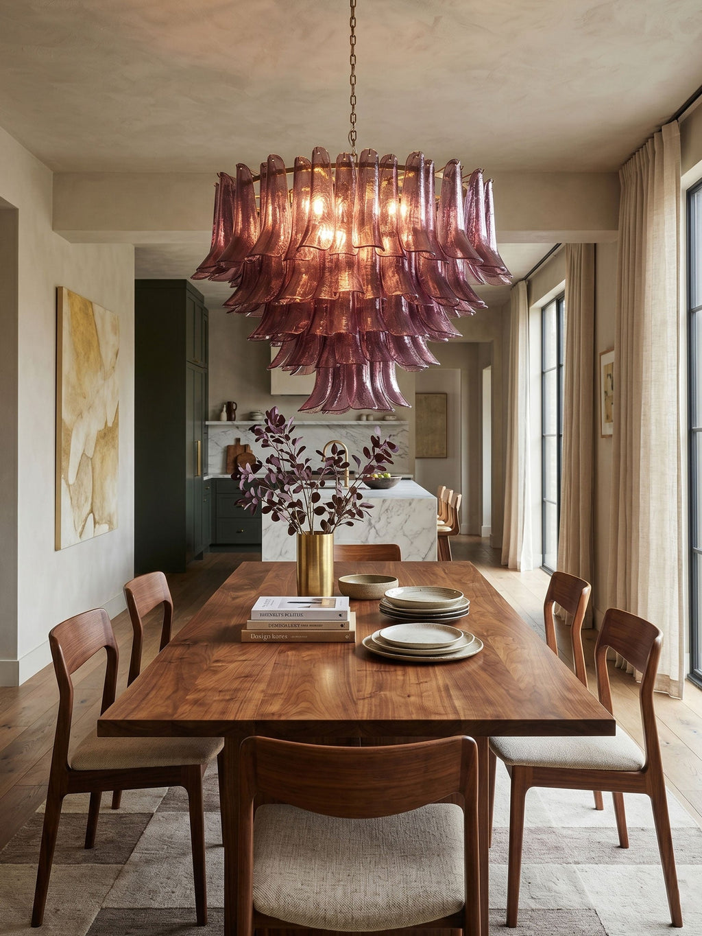 Amethyst Bloom Chandelier Glass lighting by Bling Lighting Studio