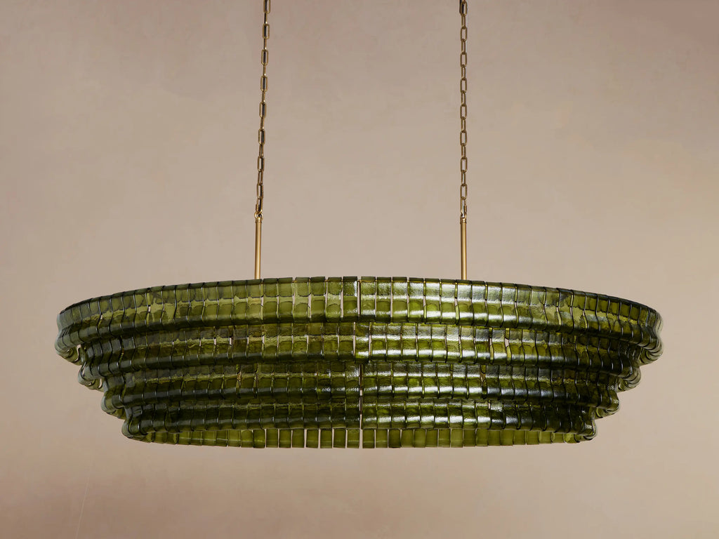 Luxury Amor Ghiaccio Glass Oval Chandelier 54"W/65"W product image