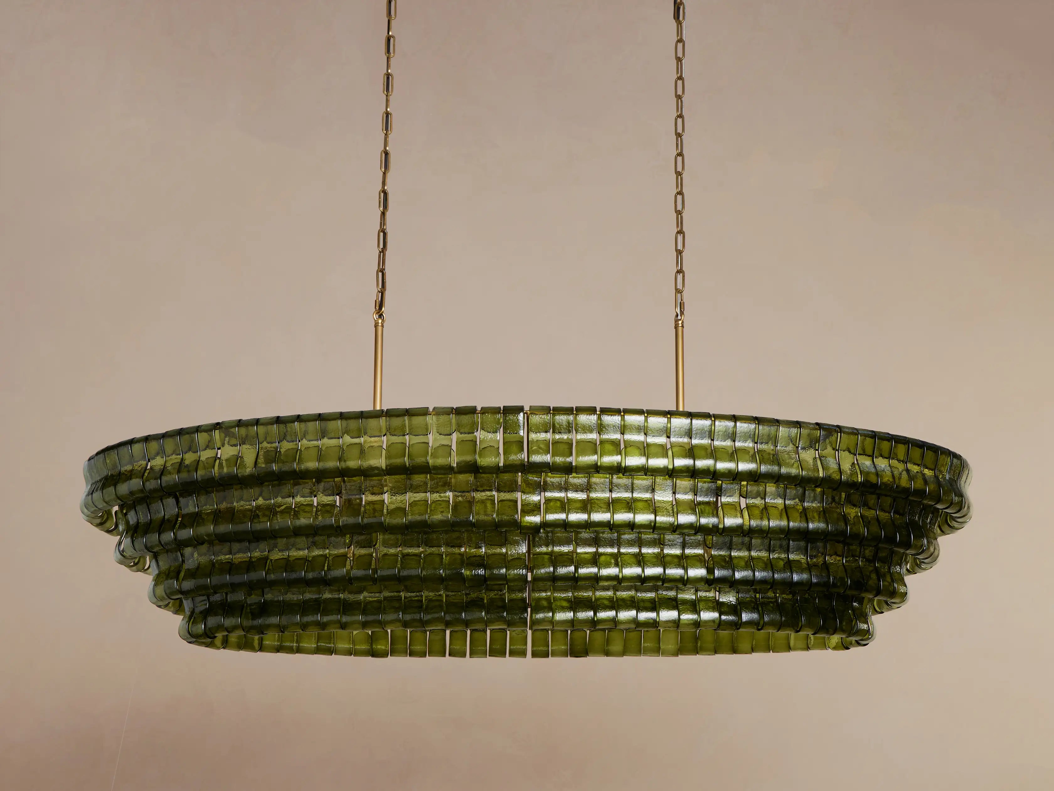 Luxury Amor Ghiaccio Glass Oval Chandelier 54"W/65"W product image