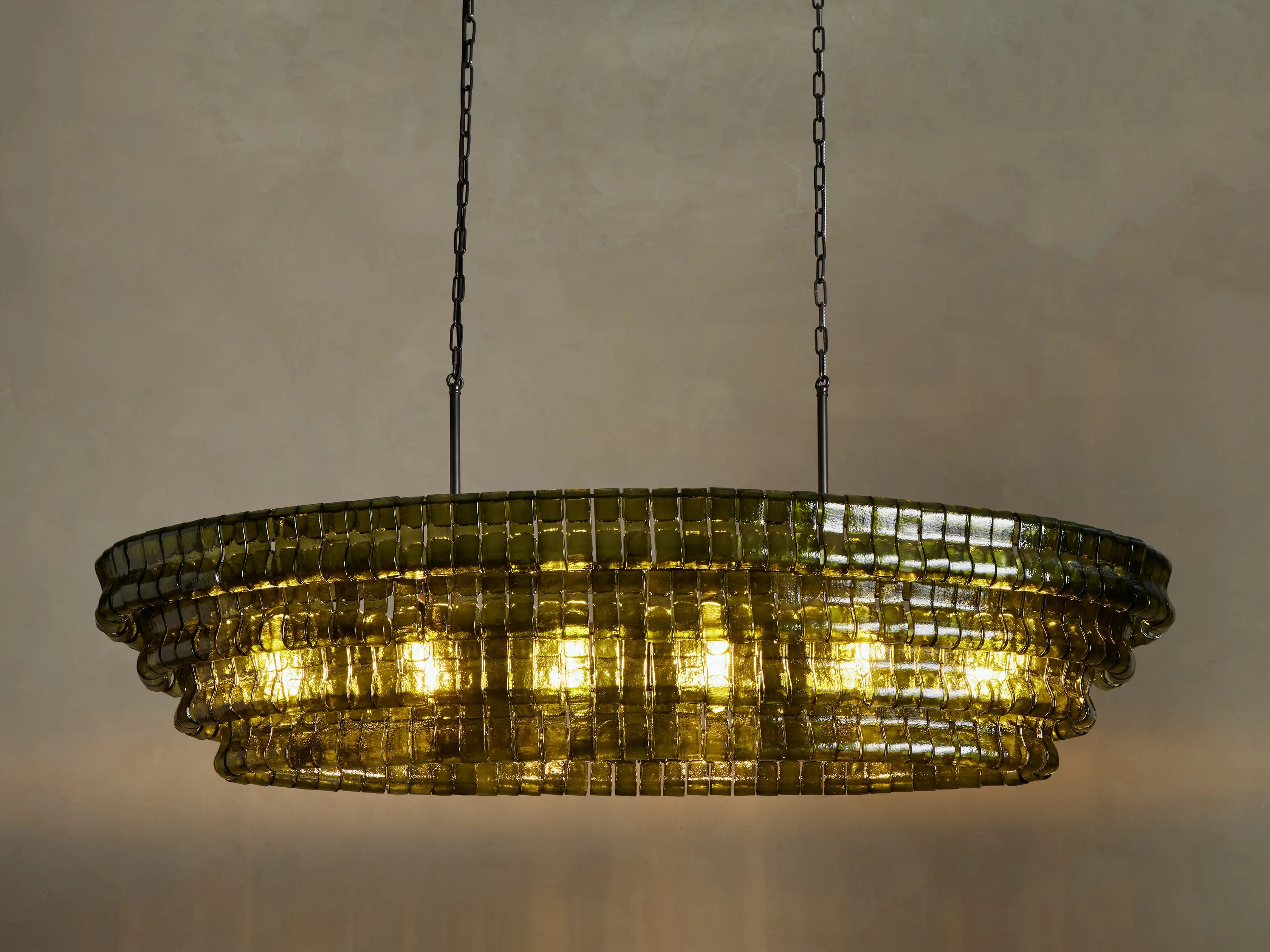 Luxury Amor Ghiaccio Glass Oval Chandelier 54"W/65"W product image