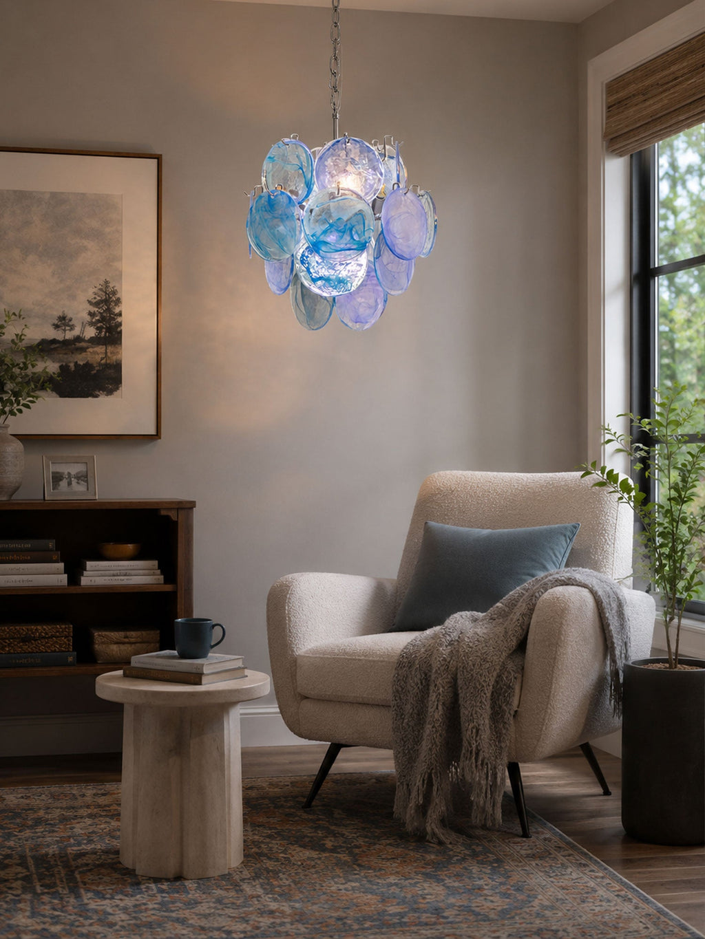 Aqua Blue Glass Chandelier Glass lighting by Bling Lighting Studio