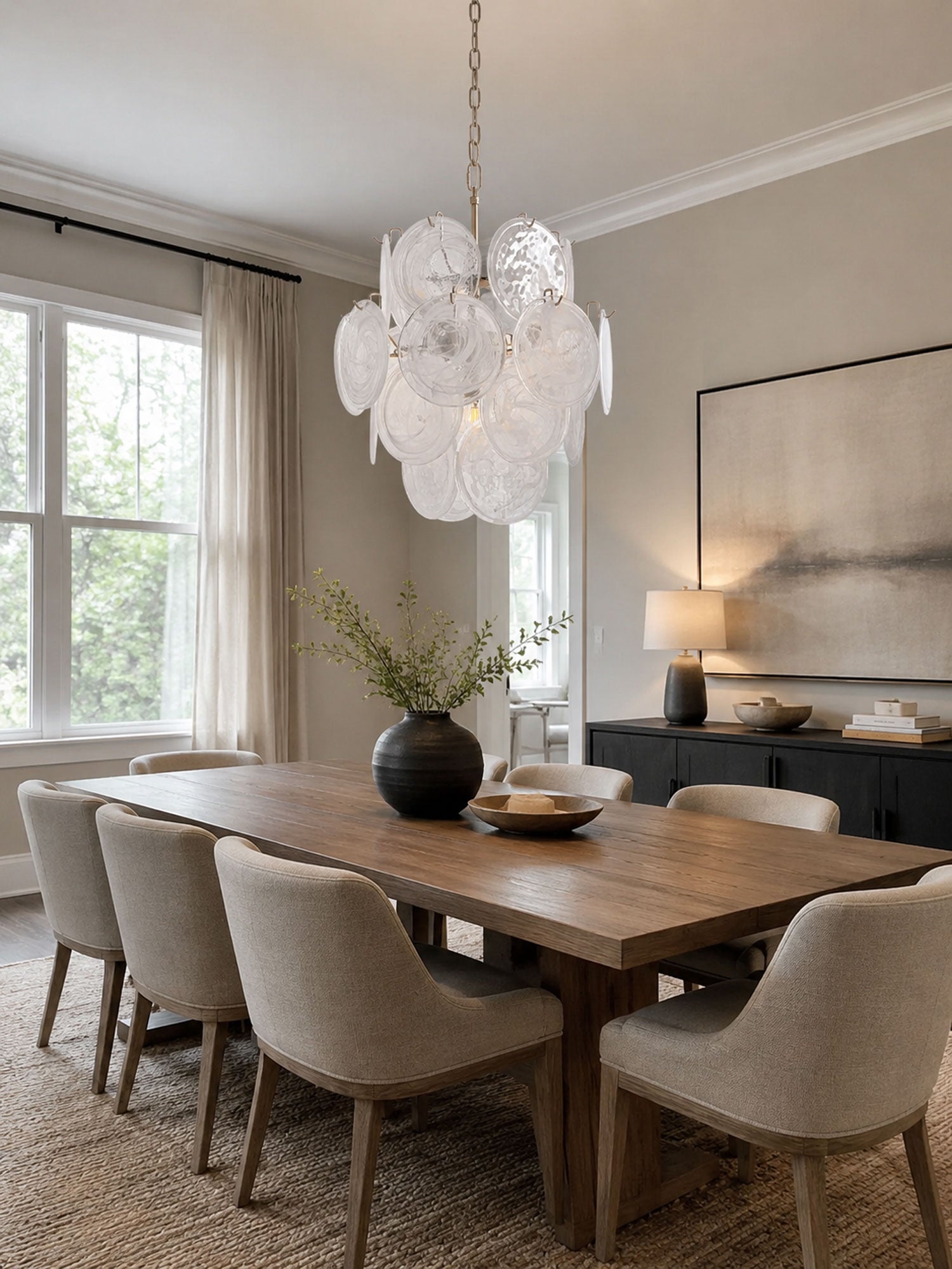 Aqua White Glass Chandelier Glass lighting by Bling Lighting Studio