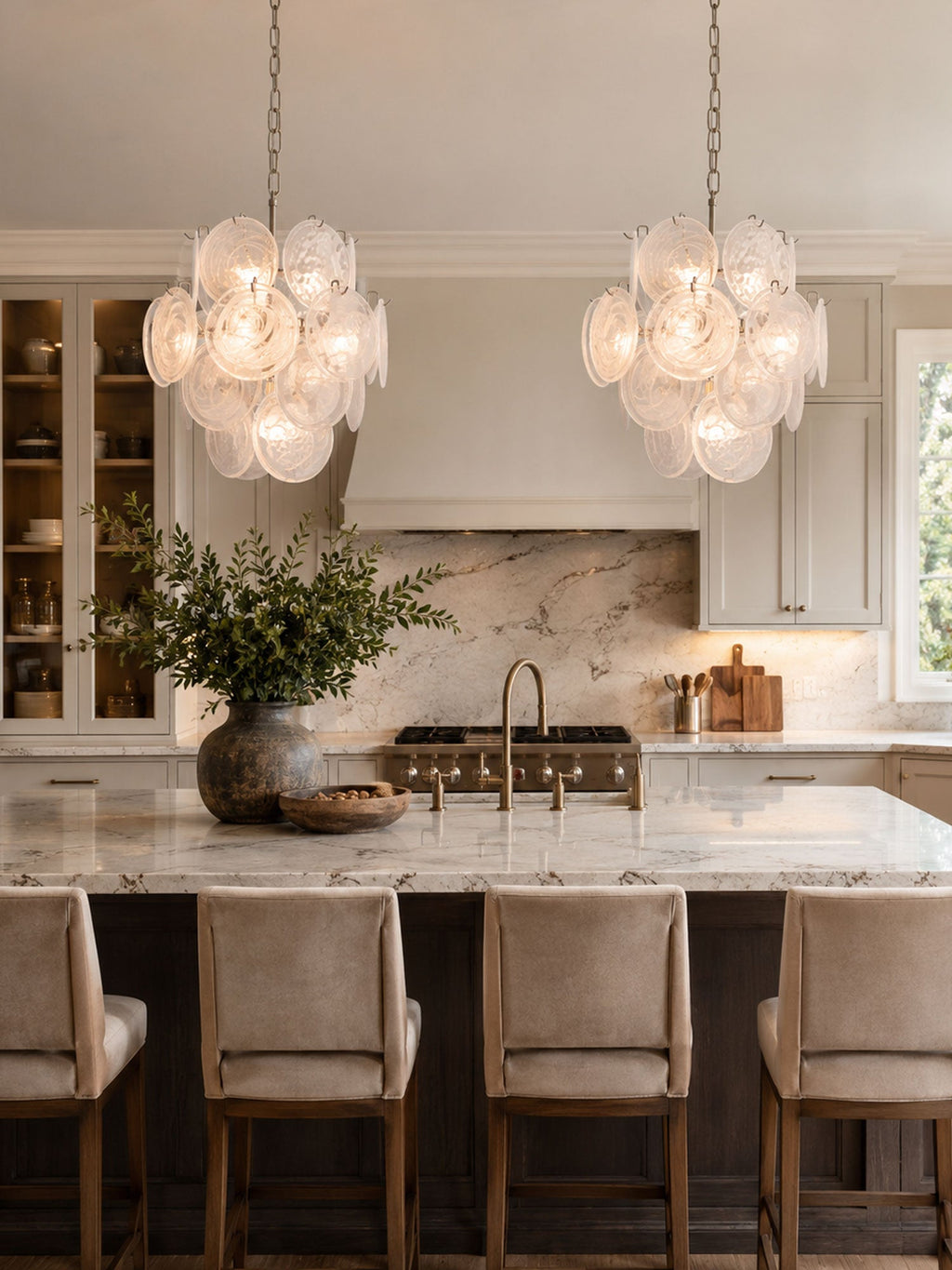 Aqua White Glass Chandelier Glass lighting by Bling Lighting Studio