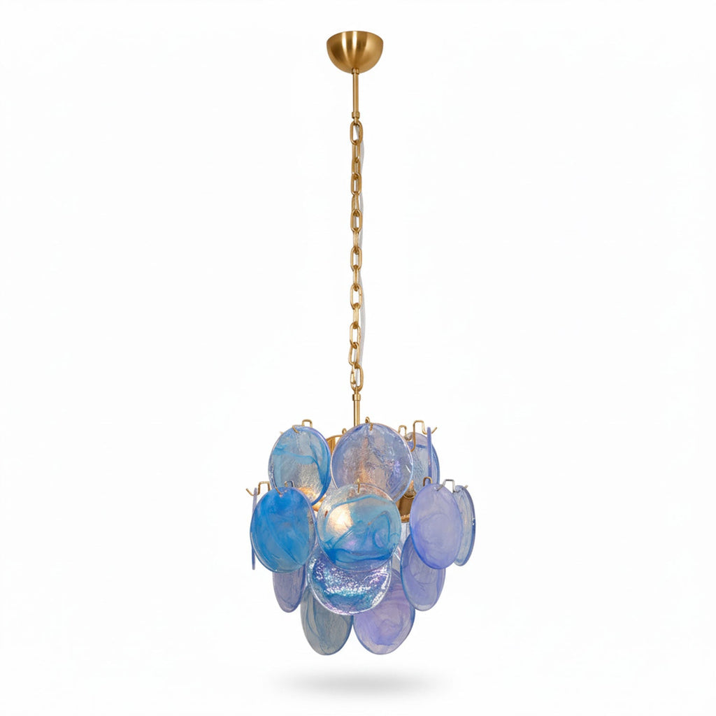 Aqua Blue Glass Chandelier Glass lighting by Bling Lighting Studio