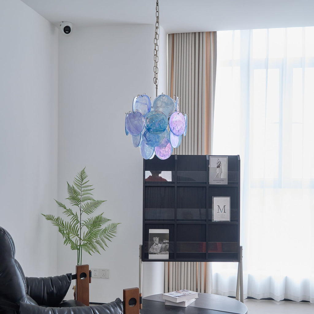 Aqua Blue Glass Chandelier Glass lighting by Bling Lighting Studio