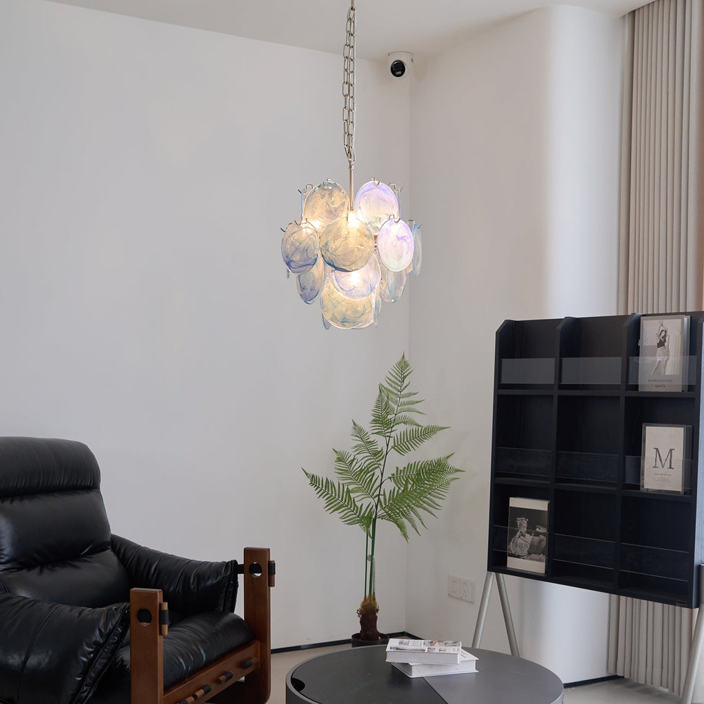 Aqua Blue Glass Chandelier Glass lighting by Bling Lighting Studio