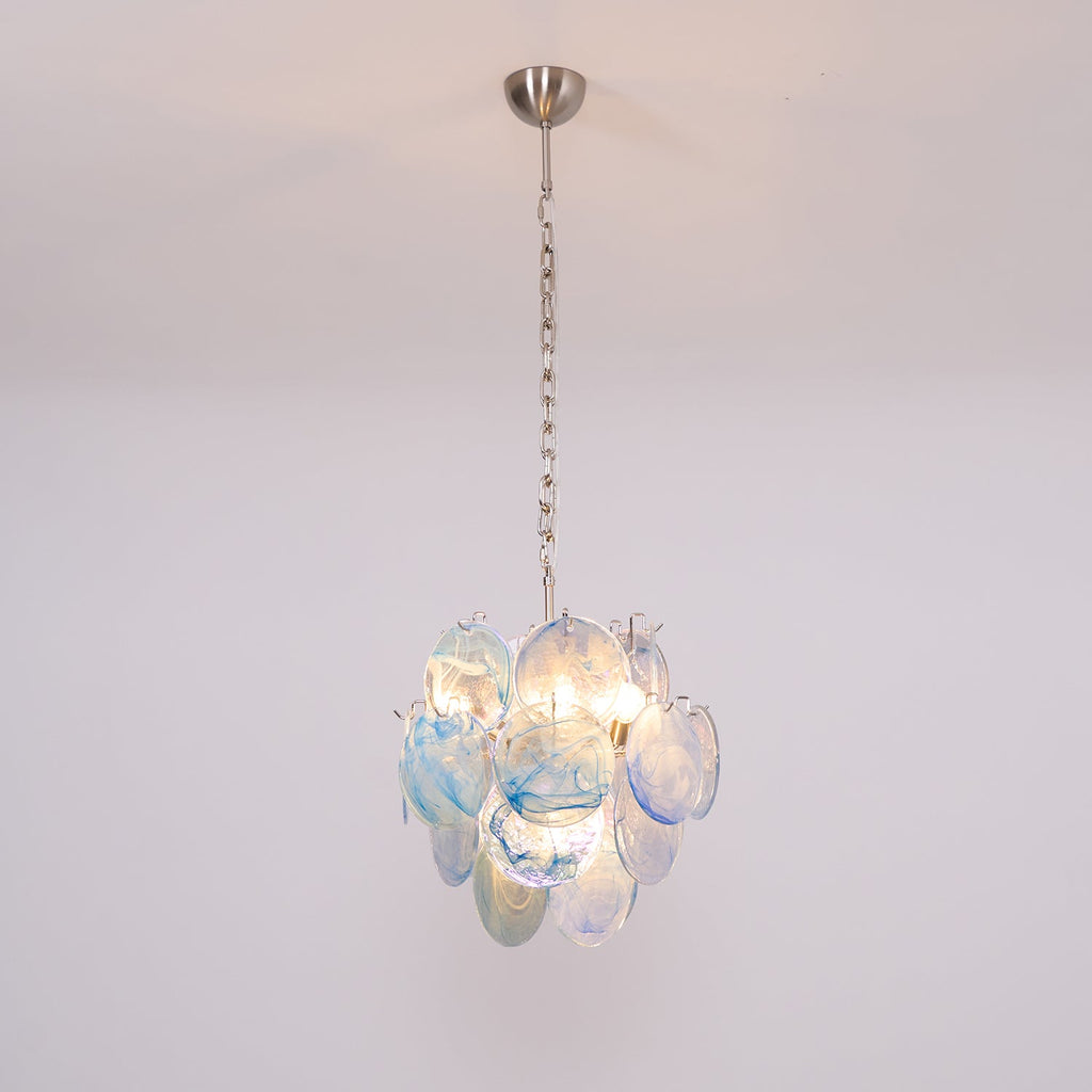Aqua Blue Glass Chandelier Glass lighting by Bling Lighting Studio