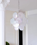 Aqua White Glass Chandelier Glass lighting by Bling Lighting Studio