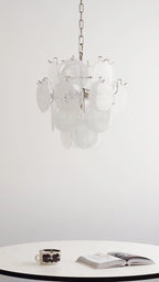 Aqua White Glass Chandelier Glass lighting by Bling Lighting Studio
