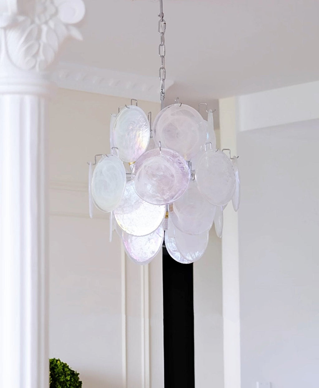 Aqua White Glass Chandelier Glass lighting by Bling Lighting Studio