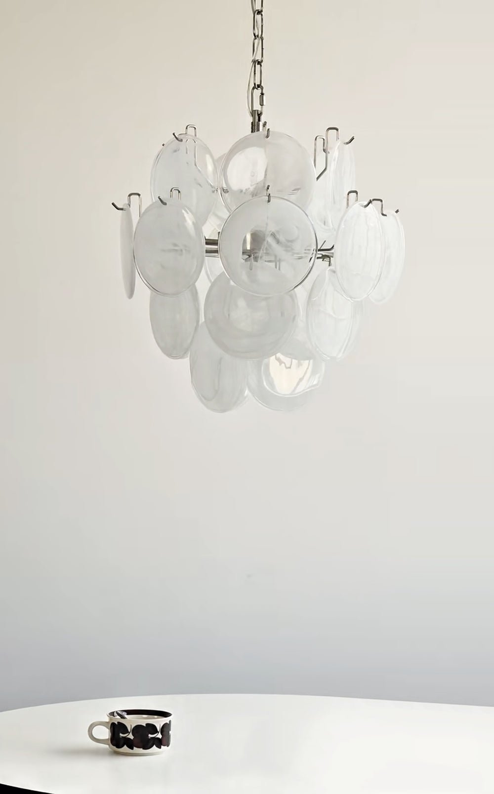 Aqua White Glass Chandelier Glass lighting by Bling Lighting Studio