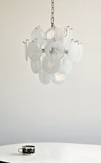 Aqua White Glass Chandelier Glass lighting by Bling Lighting Studio