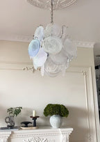 Aqua White Glass Chandelier Glass lighting by Bling Lighting Studio