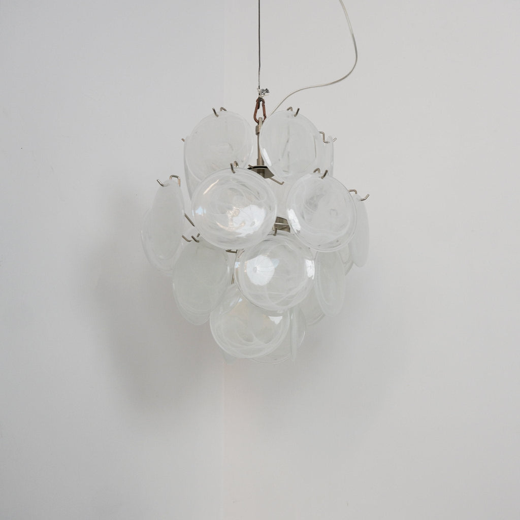 Aqua White Glass Chandelier Glass lighting by Bling Lighting Studio