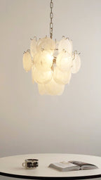 Aqua White Glass Chandelier Glass lighting by Bling Lighting Studio