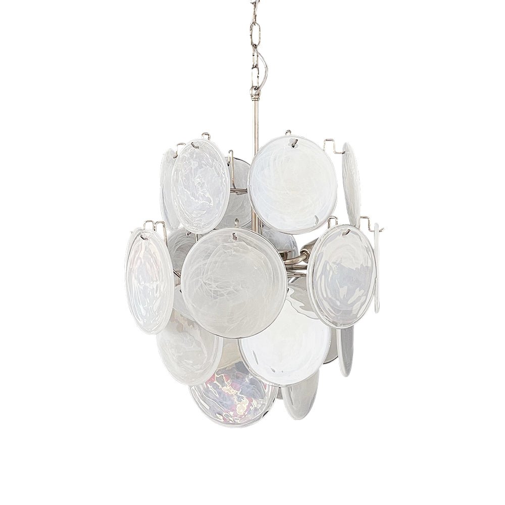 Aqua White Glass Chandelier Glass lighting by Bling Lighting Studio