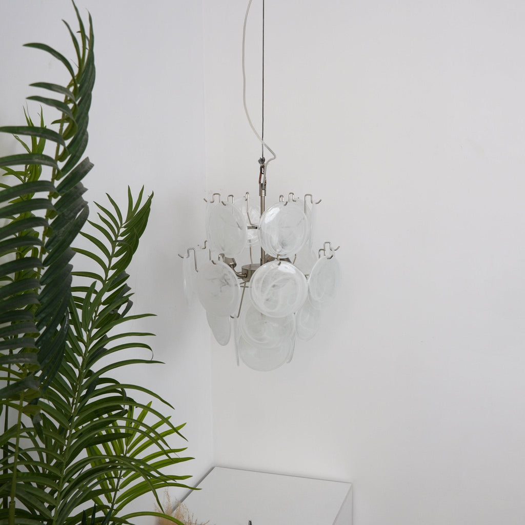 Aqua White Glass Chandelier Glass lighting by Bling Lighting Studio