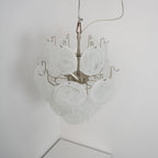 Aqua White Glass Chandelier Glass lighting by Bling Lighting Studio