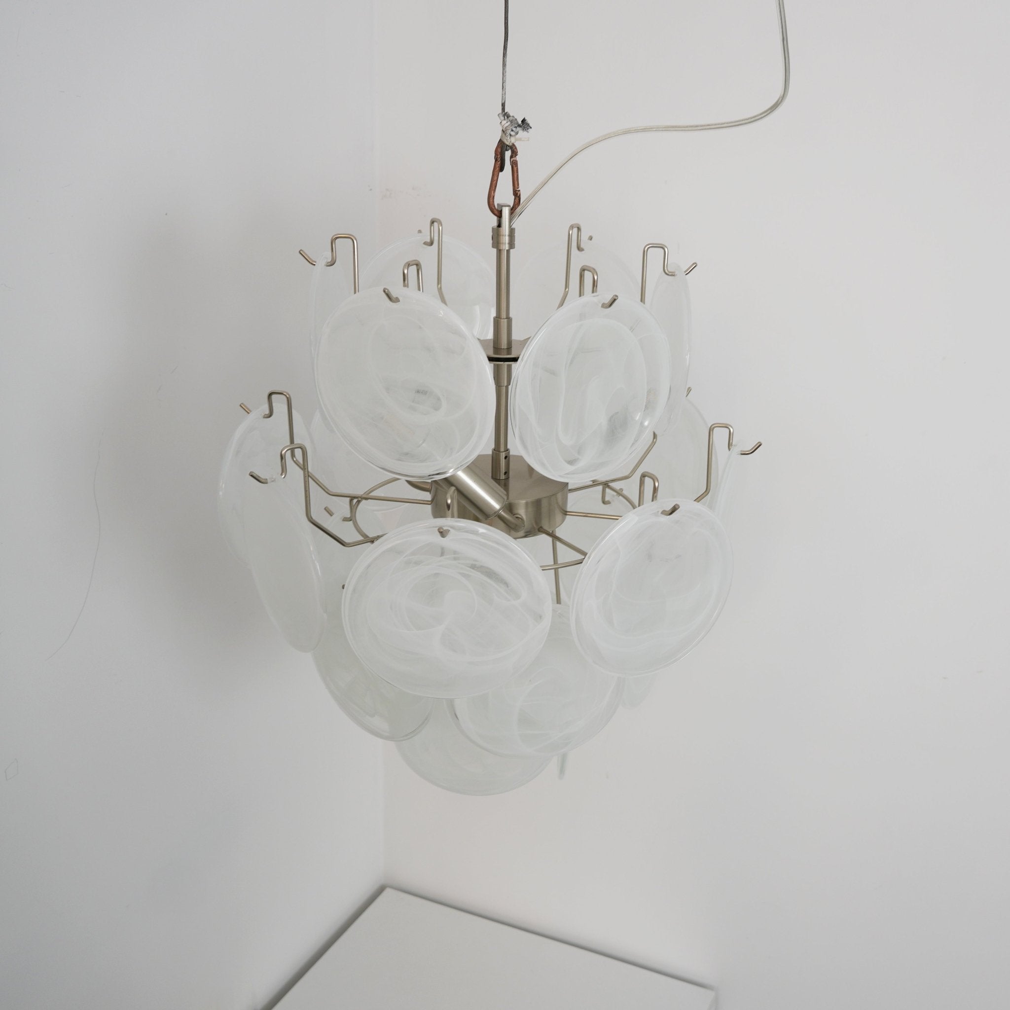 Aqua White Glass Chandelier Glass lighting by Bling Lighting Studio