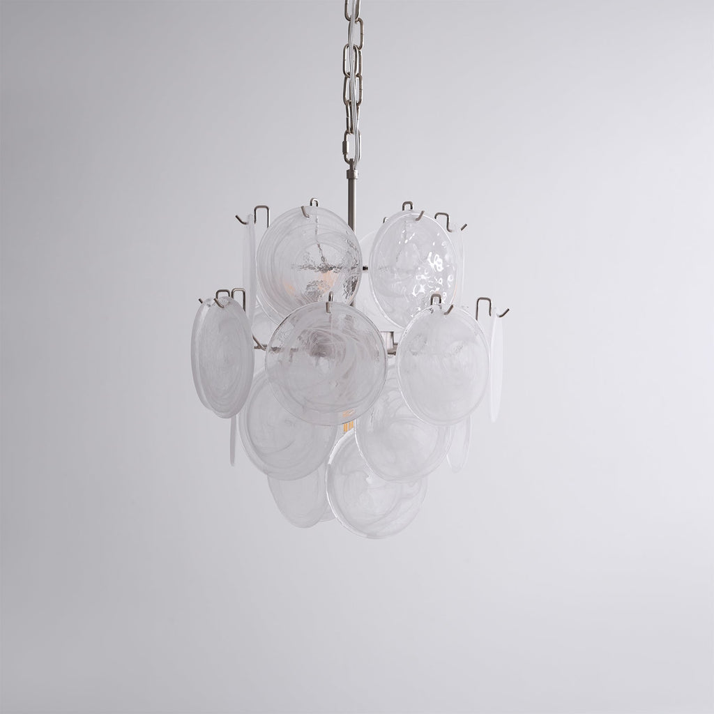 Aqua White Glass Chandelier Glass lighting by Bling Lighting Studio