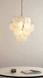 Aqua White Glass Chandelier Glass lighting by Bling Lighting Studio