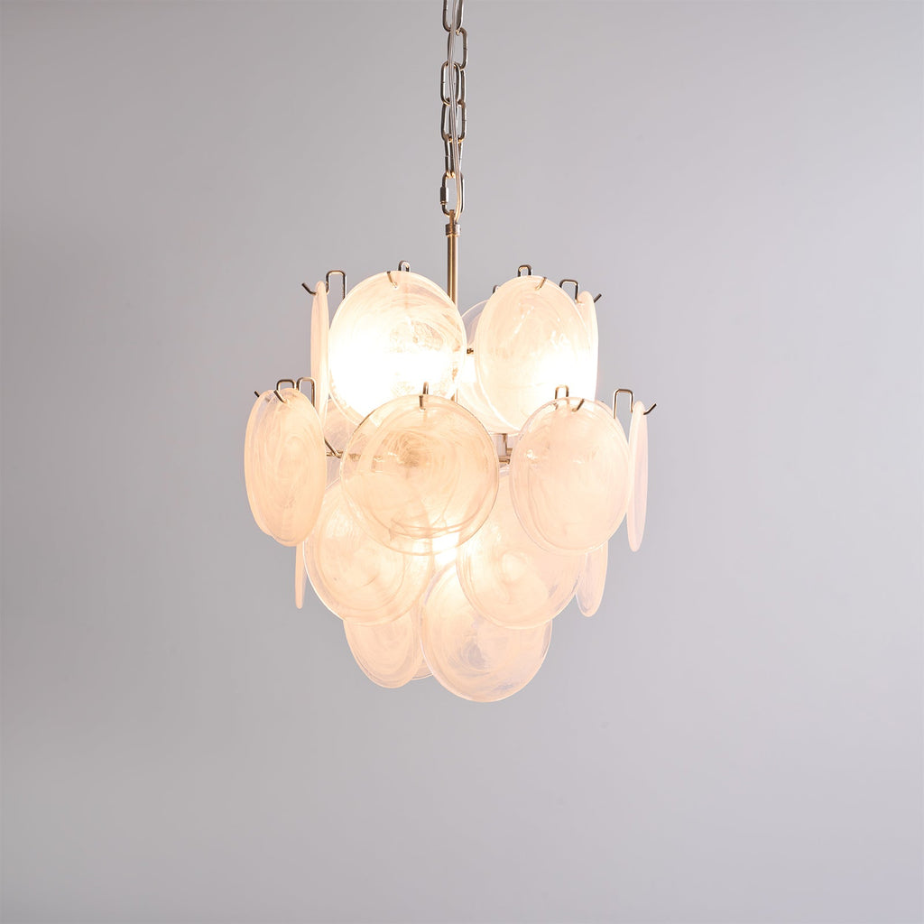 Aqua White Glass Chandelier Glass lighting by Bling Lighting Studio