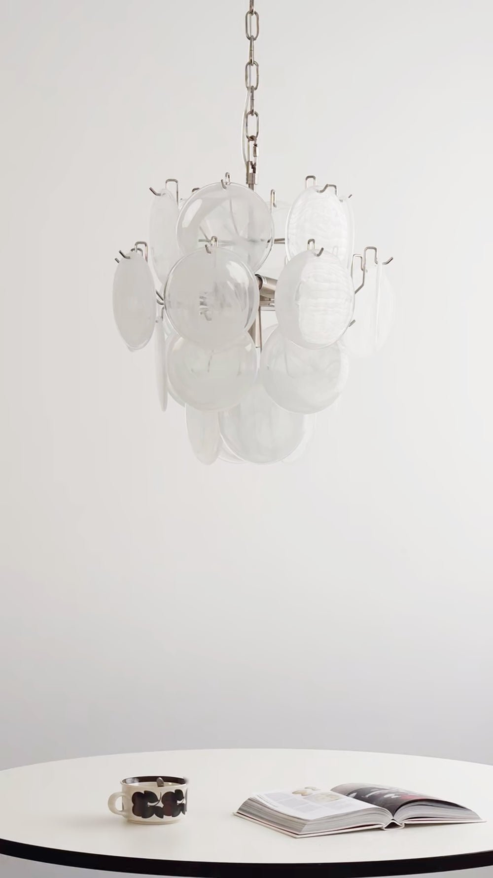 Aqua White Glass Chandelier Glass lighting by Bling Lighting Studio