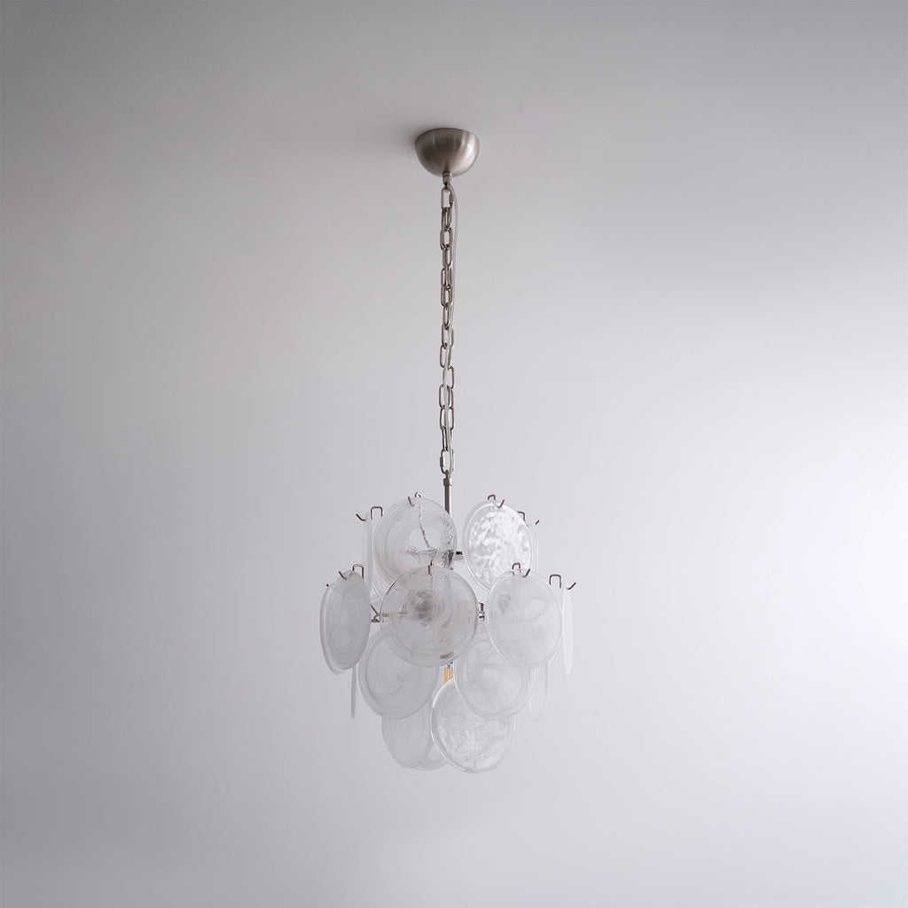Aqua White Glass Chandelier Glass lighting by Bling Lighting Studio