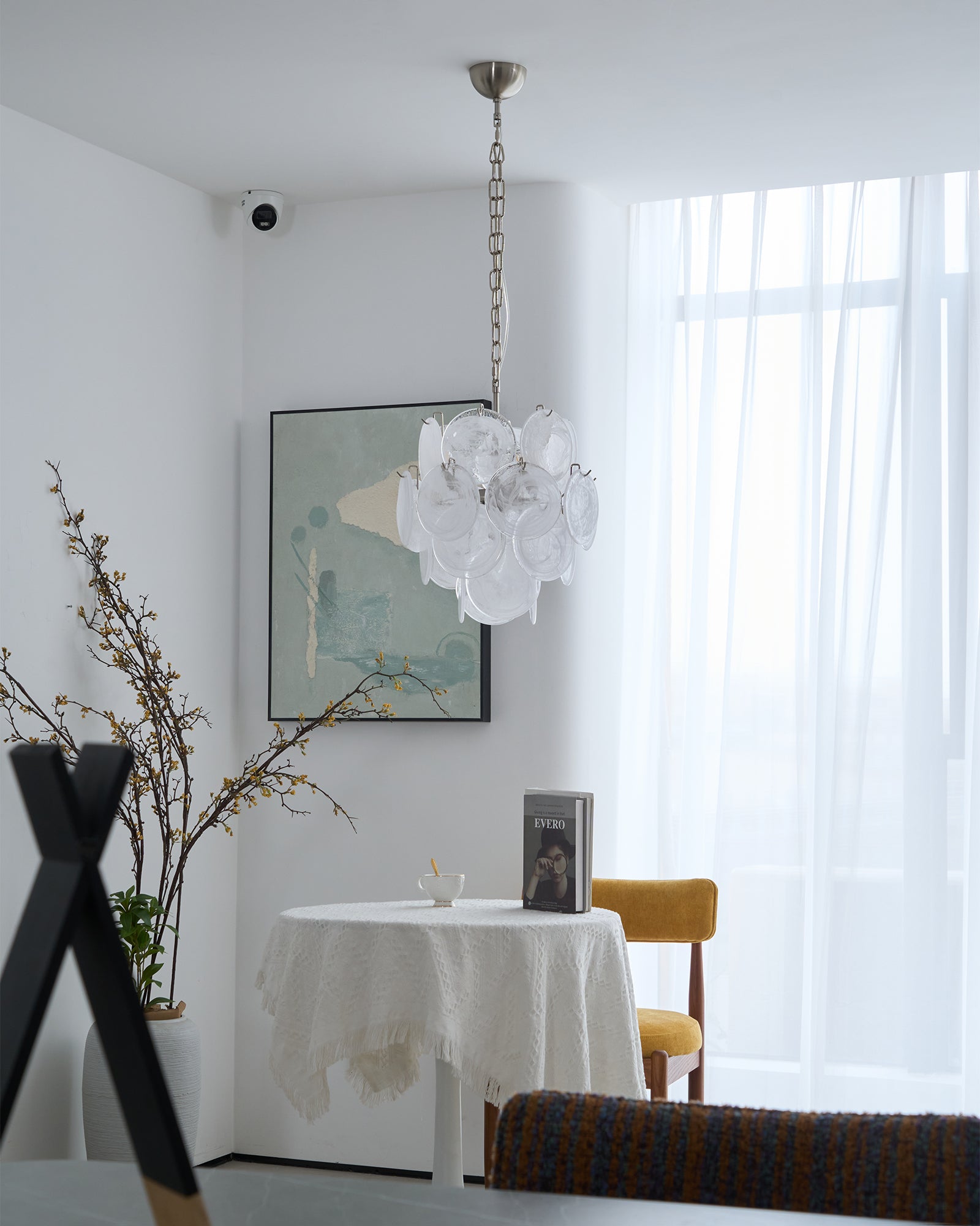 Aqua White Glass Chandelier Glass lighting by Bling Lighting Studio