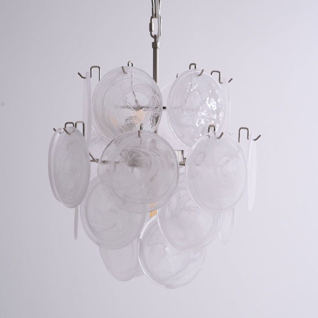 Aqua White Glass Chandelier Glass lighting by Bling Lighting Studio
