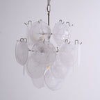 Aqua White Glass Chandelier Glass lighting by Bling Lighting Studio